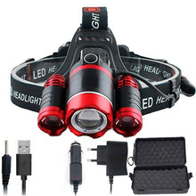 Load image into Gallery viewer, Adjustable Zoomable Headlamp Ultra Bright Rechargeable LED Bright High Lumen Head Lights Head Lamp Waterproof Flashlight For Outdoor Cmaping Fishing Hiking Biking Fishing Headlamp Running Headlamp