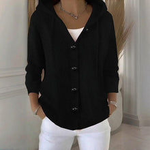 Load image into Gallery viewer, Women’s Button-Down Hoodie Cardigan Sweater Coat