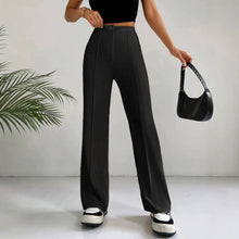 Load image into Gallery viewer, Women's High-Waisted Straight Flare Pants with Stitching Detail