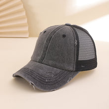 Load image into Gallery viewer, Distressed Washed Mesh Baseball Cap – Frayed Unisex Hat for Outdoor & Daily Wear