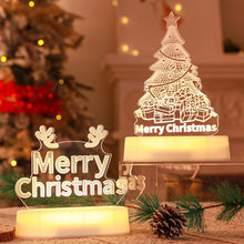 Load image into Gallery viewer, Christmas Decoration 3D Lamp Acrylic LED Night Lights New Year Valentines Day Christmas Kids Gift Christmas Ornaments
