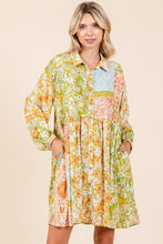 Load image into Gallery viewer, New Summer Floral Button Detail Long Sleeve Shirt Dress For Women – Elegant, Trendy, Fluttering, Feminine & Timeless Chic