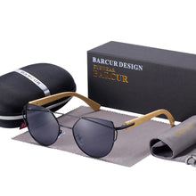 Load image into Gallery viewer, Bamboo High Quality Female Sunglasses Oversized Women Polarized Sunglasses With Natural Bamboo In Elegant and Luxury Cat eye Eyewear Luxury Style