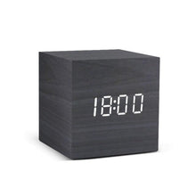 Load image into Gallery viewer, Alarm Clock LED Wooden Watch Digital Alarm Clock with Wooden Electronic LED Time Display 3 Alarm Settings Humidity & Temperature Detect Wood Made Electric Clocks Table Voice Control Digital Wood USB/AAA Powered Electronic Desktop Clocks