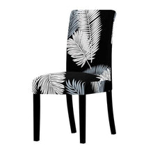 Load image into Gallery viewer, All black flower printed Chair Cover Washable Removable big elastic seat Covers Slipcovers Stretch for banquet hotel arm wedding