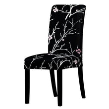 Load image into Gallery viewer, All black flower printed Chair Cover Washable Removable big elastic seat Covers Slipcovers Stretch for banquet hotel arm wedding