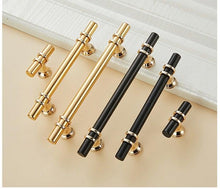 Load image into Gallery viewer, Aluminum Alloy Black Gold Door Handle Wardrobe Kitchen Cabinet Drawer Solid Handle Furniture Handle European Modern Hardware Modern Furniture Cupboard Door Drawer Handles