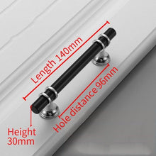 Load image into Gallery viewer, Aluminum Alloy Black Gold Door Handle Wardrobe Kitchen Cabinet Drawer Solid Handle Furniture Handle European Modern Hardware Modern Furniture Cupboard Door Drawer Handles