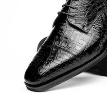 Load image into Gallery viewer, 21-532-BKM ANDREA Crocodile Lace Up, Black