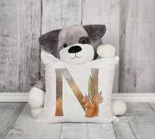 Load image into Gallery viewer, Animal Printed Pillow Cover Cartoon Giraffe Fox Bunny White Seat Polyester Decorative Cushion Cover Sofa Kids Room Alphabet Pillow Cover With Cute Animals Pillow Cases Outdoor Indoor Square Cushion Covers For Home Sofa Couch 45x45cm
