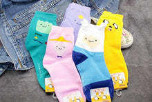 Load image into Gallery viewer, Anime Adventure Time Sock Women Cartoon Cute Socks Ice King Lumpy Space Princess Fun Autumn Winter Yellow Cotton Socks Warm Socks For Men And Women