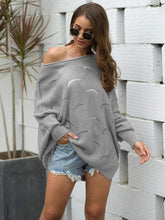 Load image into Gallery viewer, Loose Batwing Sleeve Hollow Out Knit Sweater Top