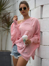 Load image into Gallery viewer, Loose Batwing Sleeve Hollow Out Knit Sweater Top