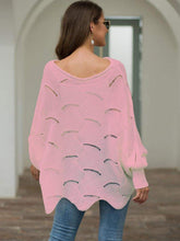 Load image into Gallery viewer, Loose Batwing Sleeve Hollow Out Knit Sweater Top