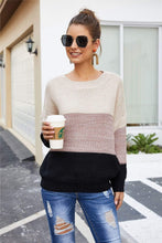 Load image into Gallery viewer, Color Block Textured Knit Sweater
