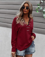 Load image into Gallery viewer, Faux Button Placket Sweater