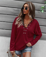 Load image into Gallery viewer, Faux Button Placket Sweater