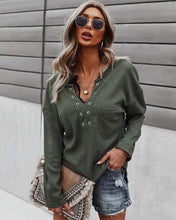 Load image into Gallery viewer, Faux Button Placket Sweater