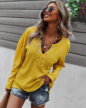 Load image into Gallery viewer, Faux Button Placket Sweater