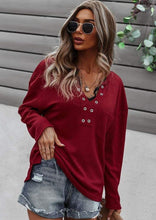 Load image into Gallery viewer, Faux Button Placket Sweater