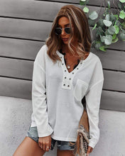 Load image into Gallery viewer, Faux Button Placket Sweater