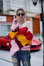Load image into Gallery viewer, Striped Color Block Light Knit Sweater