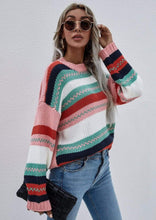 Load image into Gallery viewer, Striped Knitted Long Sleeve Sweater