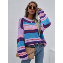 Load image into Gallery viewer, Striped Knitted Long Sleeve Sweater