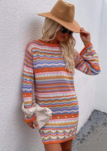 Load image into Gallery viewer, Vibrant Holiday Knit Sweater Dress
