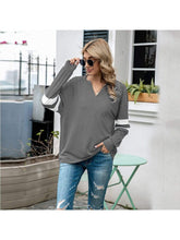 Load image into Gallery viewer, V Neck Striped Sleeve Sweater