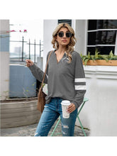 Load image into Gallery viewer, V Neck Striped Sleeve Sweater