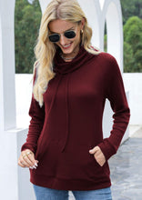 Load image into Gallery viewer, Waffle Knit Cowl Neck Pullover