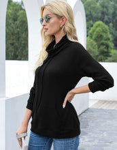 Load image into Gallery viewer, Waffle Knit Cowl Neck Pullover