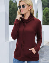 Load image into Gallery viewer, Waffle Knit Cowl Neck Pullover