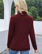 Load image into Gallery viewer, Waffle Knit Cowl Neck Pullover