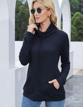 Load image into Gallery viewer, Waffle Knit Cowl Neck Pullover