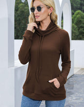 Load image into Gallery viewer, Waffle Knit Cowl Neck Pullover