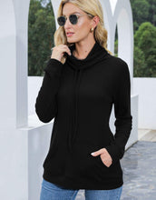Load image into Gallery viewer, Waffle Knit Cowl Neck Pullover