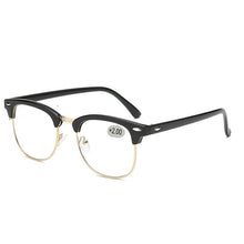 Load image into Gallery viewer, Anti Blue Light Half Frame Reading Glasses For Women And Men Anti Eye strain Fashion Classic Style Retro Eyeglasses New Eyewear Simple Modern Design Everyday Sunglasses For Men