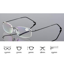 Load image into Gallery viewer, Anti-Blue Light Reading Glasses Ultralight Style Memory Titanium Rimless Reading Glasses For Men & Women Presbyopic Eyeglasses For Everyday Use New Attractive Style