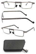 Load image into Gallery viewer, Anti-Light Reading Glasses Metal Foldable Presbyopia Eyewear With Case Thin Magnifying Glasses Safety Glasses With Clear Anti Fog Scratch Resistant Wrap-Around Lenses No-Slip Grips Glasses For Men Women+3+3.5+4