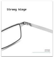 Load image into Gallery viewer, Anti-Light Reading Glasses Metal Foldable Presbyopia Eyewear With Case Thin Magnifying Glasses Safety Glasses With Clear Anti Fog Scratch Resistant Wrap-Around Lenses No-Slip Grips Glasses For Men Women+3+3.5+4