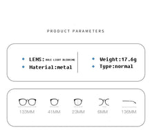Load image into Gallery viewer, Anti-Light Reading Glasses Metal Foldable Presbyopia Eyewear With Case Thin Magnifying Glasses Safety Glasses With Clear Anti Fog Scratch Resistant Wrap-Around Lenses No-Slip Grips Glasses For Men Women+3+3.5+4