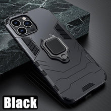 Load image into Gallery viewer, Anti Shock Case For iPhone 11 12 13 14 Pro XR Xs Max X 8 7 6 Plus 5S Magnet Armor Case Cover For iPhone Bumper Back Cover Case Full Protection with Ring Holder & in-Built Kickstand 360 Degree Protection