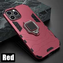 Load image into Gallery viewer, Anti Shock Case For iPhone 11 12 13 14 Pro XR Xs Max X 8 7 6 Plus 5S Magnet Armor Case Cover For iPhone Bumper Back Cover Case Full Protection with Ring Holder & in-Built Kickstand 360 Degree Protection