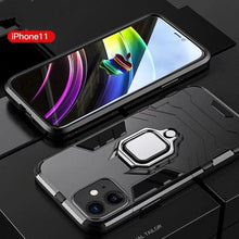 Load image into Gallery viewer, Anti Shock Case For iPhone 11 12 13 14 Pro XR Xs Max X 8 7 6 Plus 5S Magnet Armor Case Cover For iPhone Bumper Back Cover Case Full Protection with Ring Holder & in-Built Kickstand 360 Degree Protection