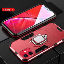 Load image into Gallery viewer, Anti Shock Case For iPhone 11 12 13 14 Pro XR Xs Max X 8 7 6 Plus 5S Magnet Armor Case Cover For iPhone Bumper Back Cover Case Full Protection with Ring Holder & in-Built Kickstand 360 Degree Protection