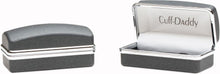 Load image into Gallery viewer, Aquamarine Gunmetal Cufflinks