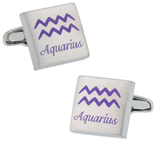 Load image into Gallery viewer, Aquarius Horoscope Cufflinks