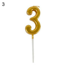 Load image into Gallery viewer, Arabic Number 0-9 Wax Candles Number Candles Cake Numeral Candles Number 0-9 Glitter Cake Topper Decoration For Birthday Wedding Reunion Theme Part Digital Cake Topper Kids Children Party Happy Birthday Ornament Cakes Top Decoration Accessories